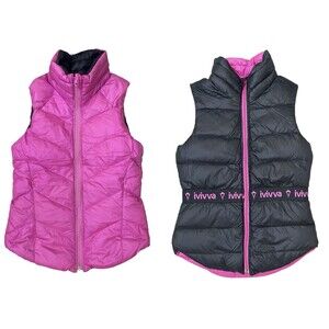 Ivivva By Lululemon REVERSIBLE Girls 12 Down Puffer Fall Winter Pocket Vest